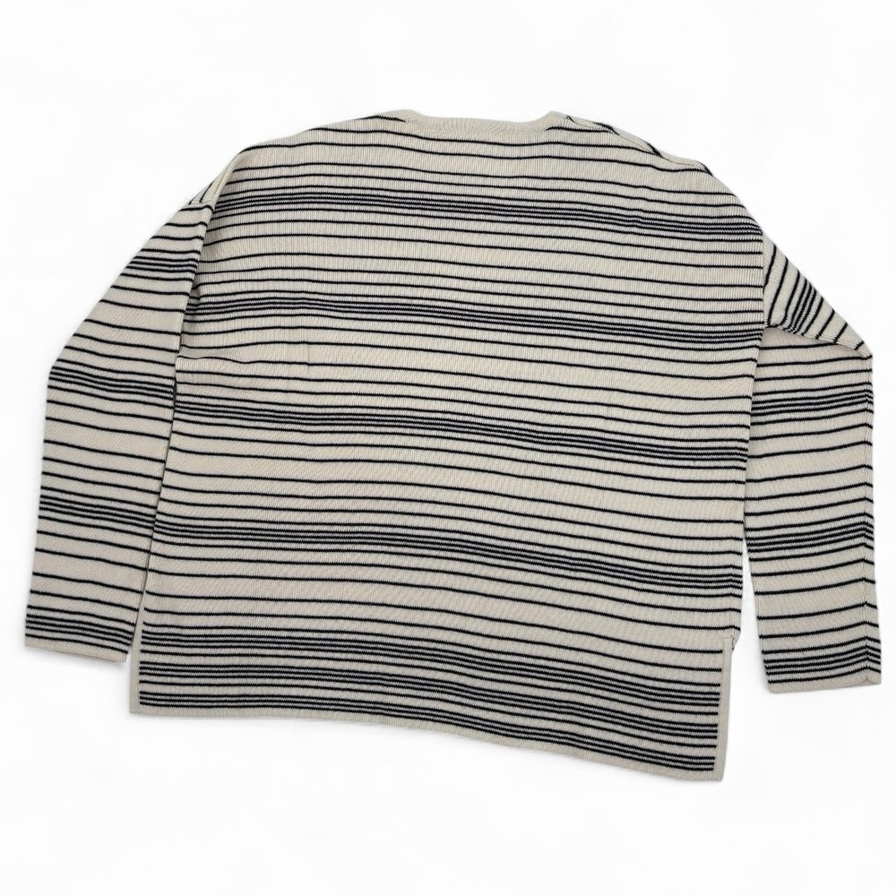 Eileen Fisher Breton Striped Organic Cotton LS Pullover XS (fits‎ like Medium) - Picture 2 of 4
